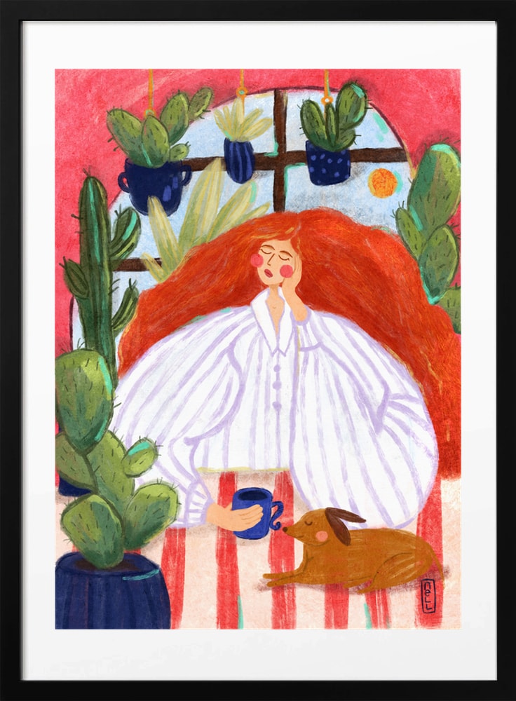 Cozy Morning Relaxation - Art Print by Dirkie Nell