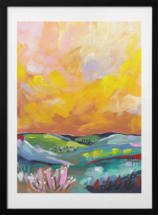 Vibrant Sunset Landscape - Art Print by Dirkie Nell