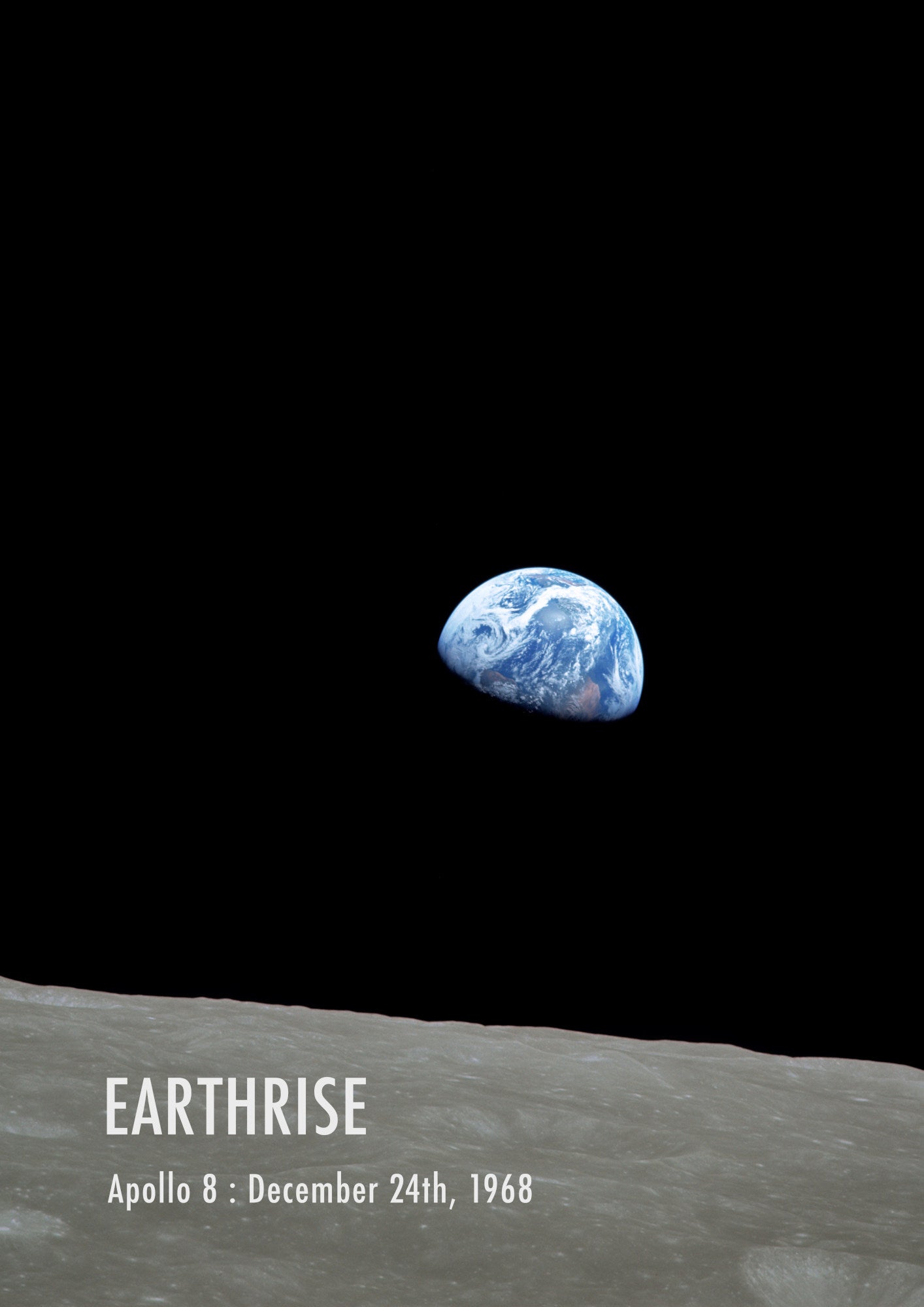 EARTHRISE PHOTO: Apollo 8 Space Art Poster