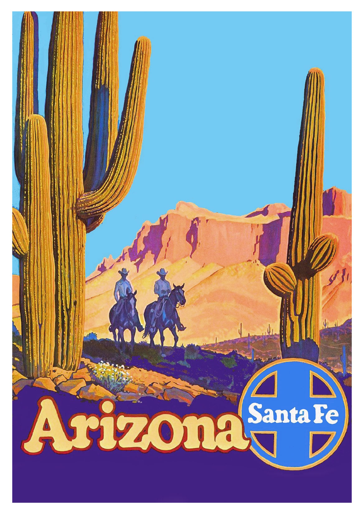 ARIZONA DESERT POSTER: Vintage Travel Advert, Cactus Art Print