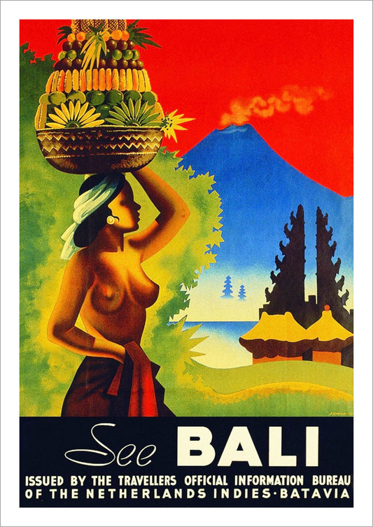 BALI TRAVEL POSTER: Vintage Indonesian Island Print
