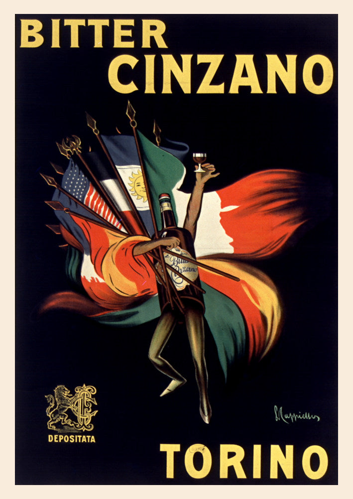 BITTER CINZANO POSTER: Vintage Italian Drink Advert by Cappiello