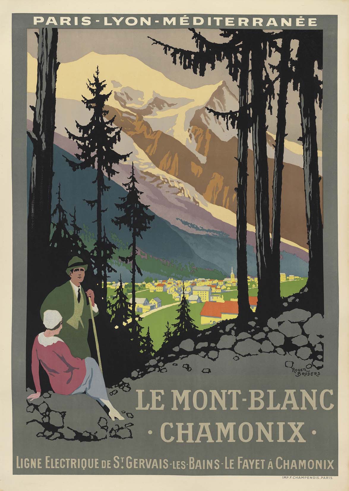 CHAMONIX POSTER: Le Mont Blanc Summer Travel Print