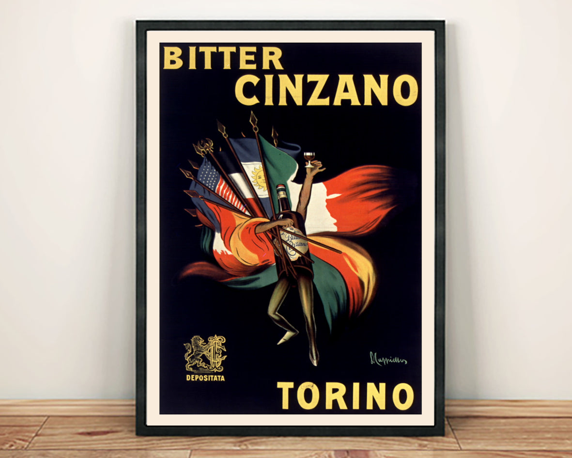 BITTER CINZANO POSTER: Vintage Italian Drink Advert by Cappiello