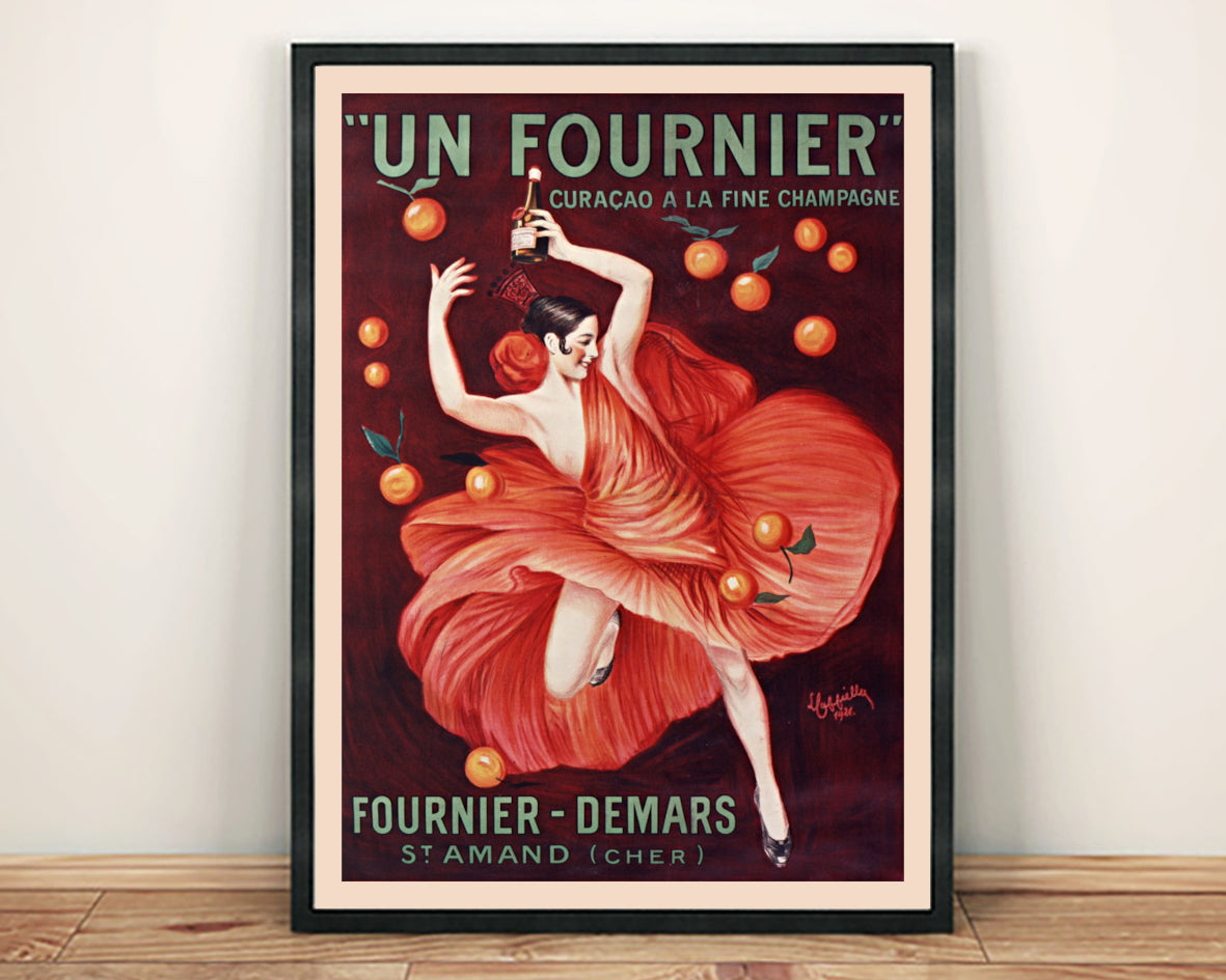 UN FOURNIER POSTER: Vintage Curacao a la Fine Champage Drink Art Print