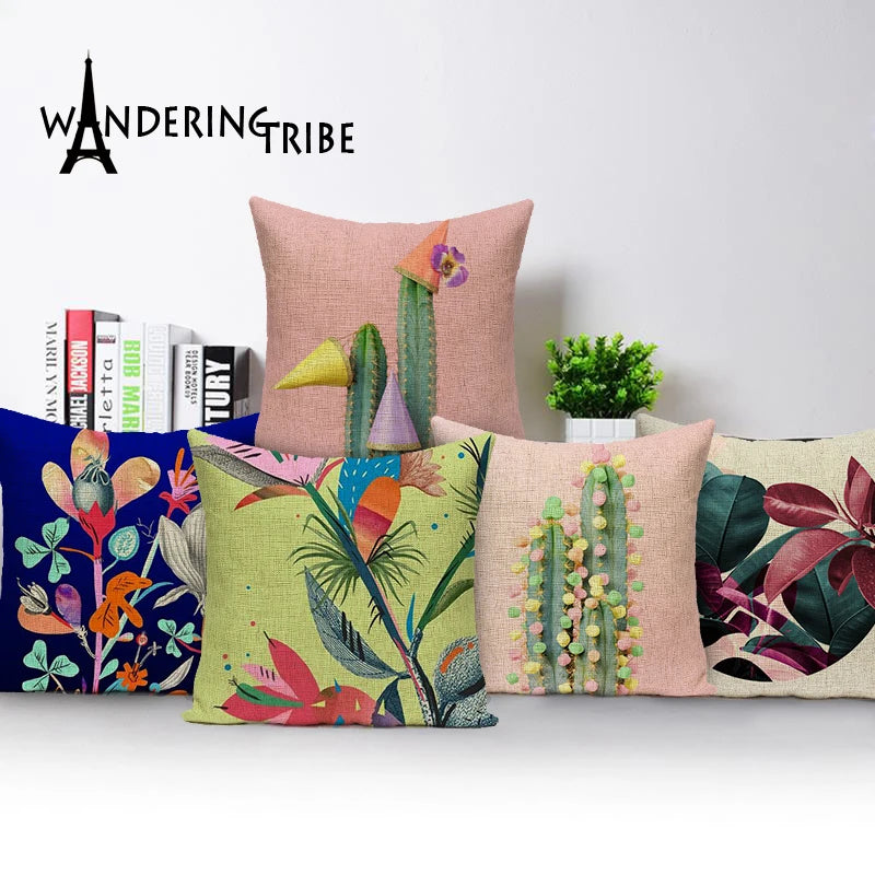 Funky Botanical Cushion Covers: Decorative Sofa Accessories for Your Home