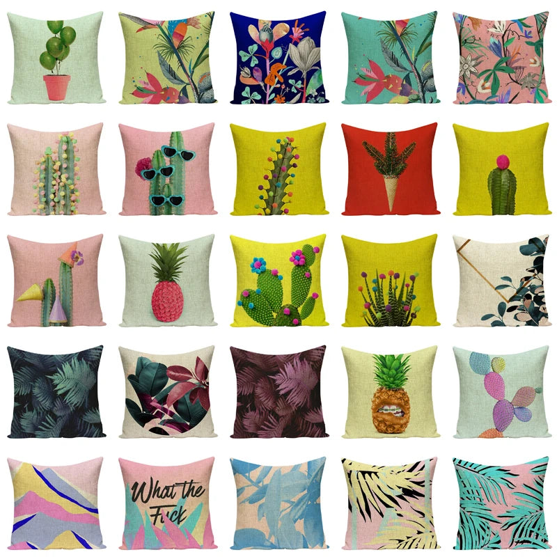 Funky Botanical Cushion Covers: Decorative Sofa Accessories for Your Home