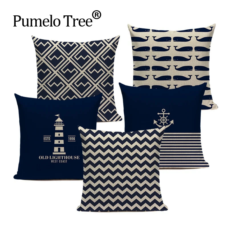 Nautical Style Cushion Covers: Home Decor Pillow Cases