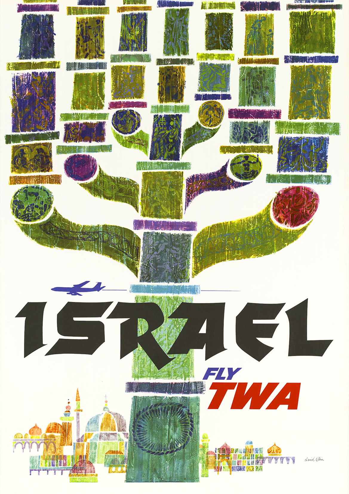 ISRAEL TRAVEL POSTER: Vintage Airline Advert Art Print