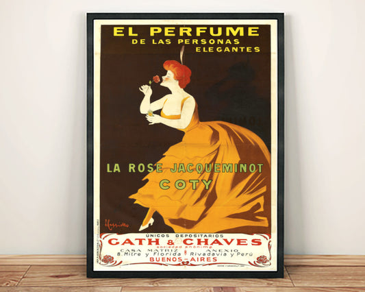 PERFUME POSTER: Vintage Coty La Rose Jacqueminot Art Print