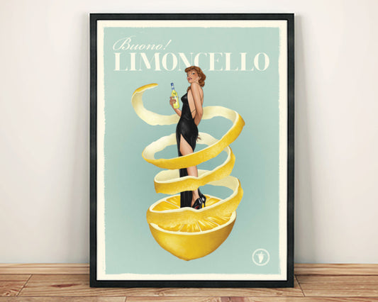 LIMONCELLO POSTER: Vintage Italian Alcohol Drink Art Print