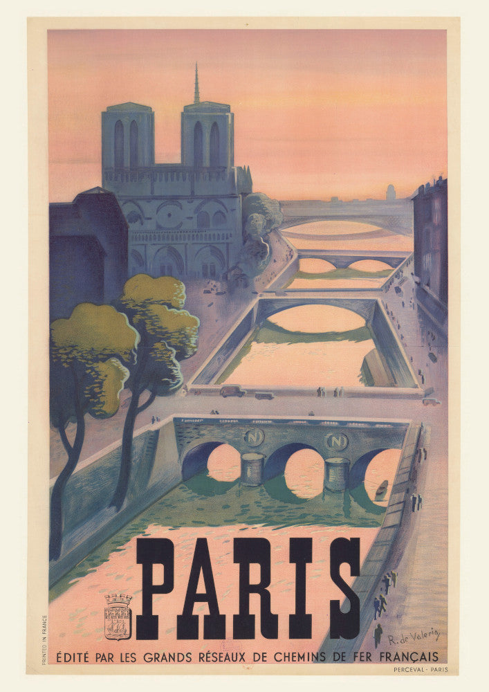 PARIS TRAVEL POSTER: Vintage French Railway Art Print