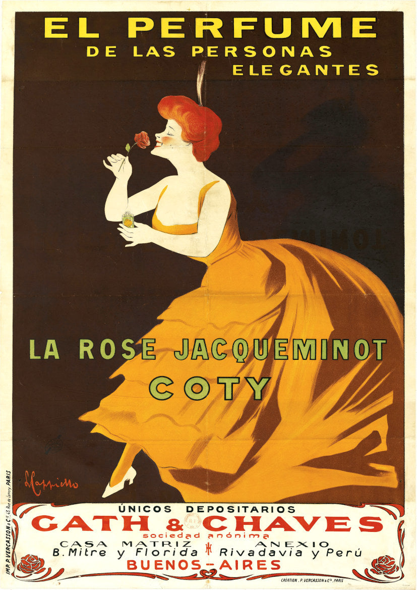 PERFUME POSTER: Vintage Coty La Rose Jacqueminot Art Print