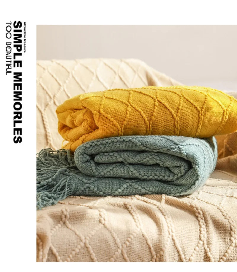 Luxury Knitted Blankets: Soft Weighted Throw for Bed or Sofa