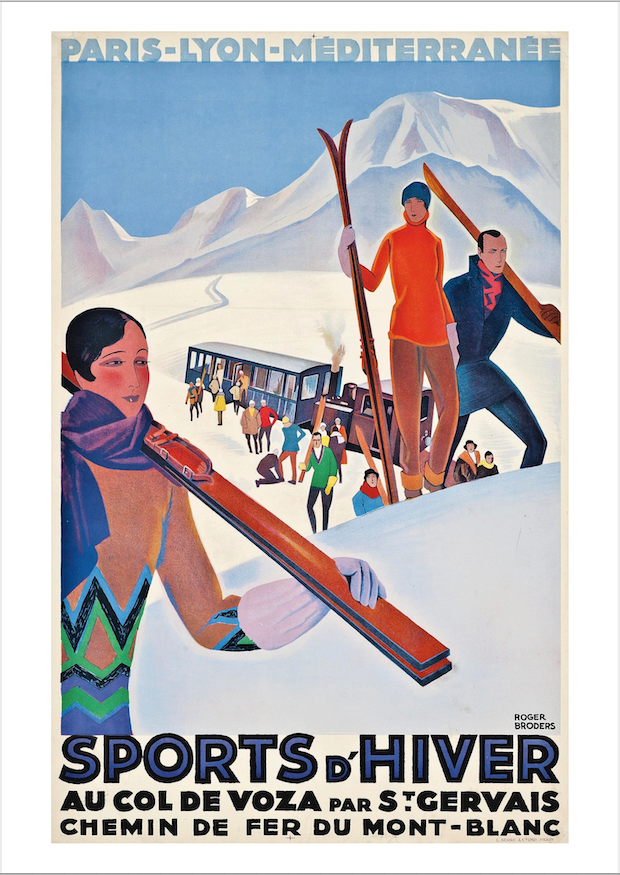 SPORTS D'HIVER POSTER: Vintage Winter Sports Ski Travel Advert Art Print