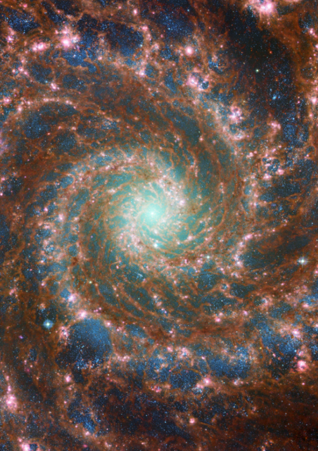 PHANTOM GALAXY POSTER: James Webb and Hubble Space Art M74 NASA Image