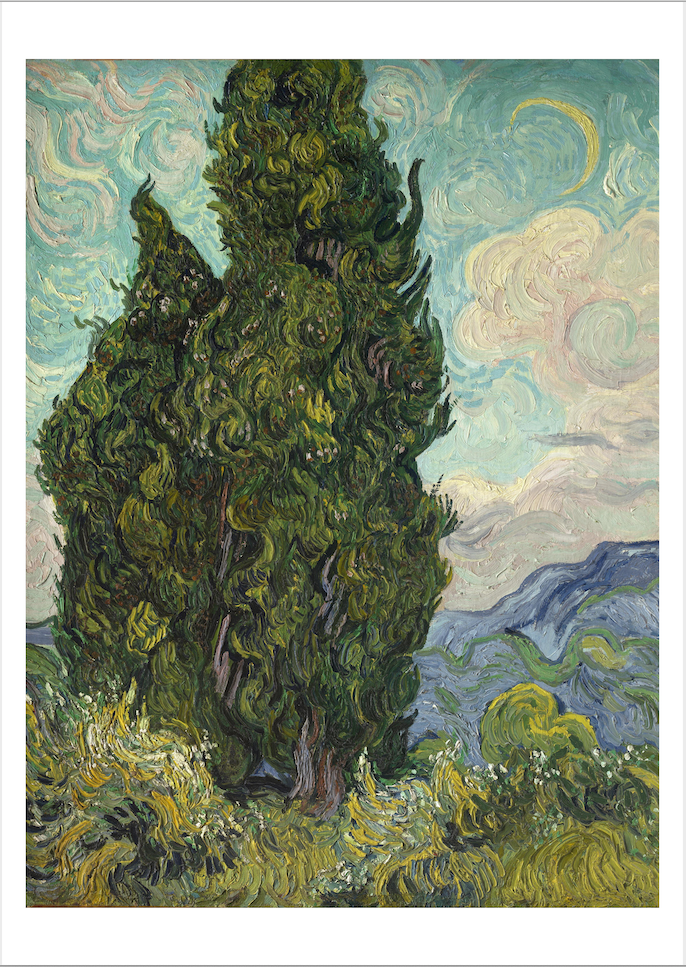 VAN GOGH PRINT: Cypresses, 1889, Fine Art Print