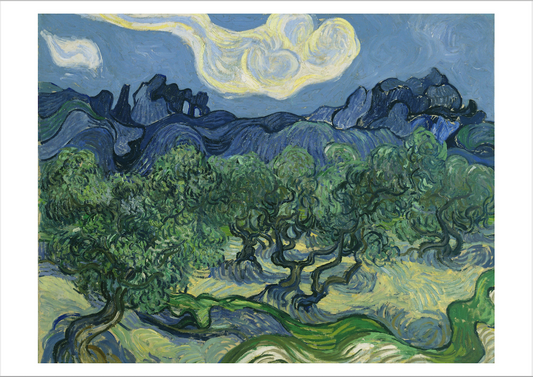 VAN GOGH PRINT: Olive Trees with The Alpilles in the Background, 1889, Fine Art Print