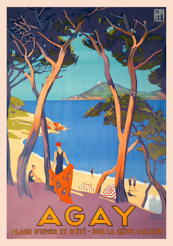 AGAY TRAVEL POSTER: Vintage French Cote d'Azur Art Print