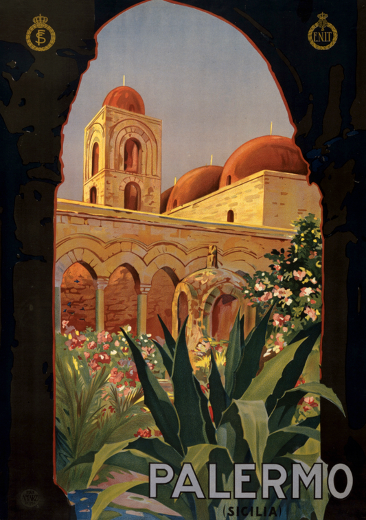 PALERMO TRAVEL POSTER: Vintage Sicily Italy Print