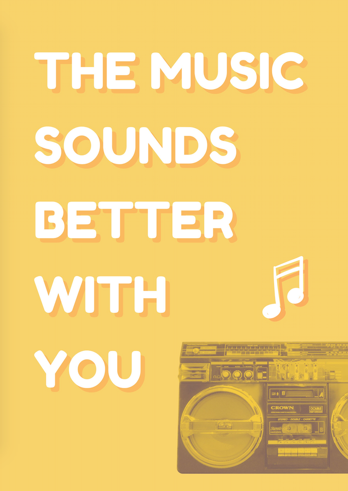 DANCE MUSIC POSTER: Sounds Better WIth You Stardust Lyric Art Print