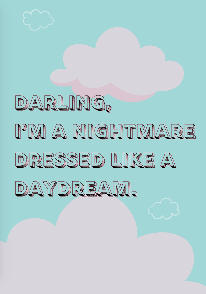 BLANK SPACE POSTER: Darling I'm a Nightmare Music Art Print