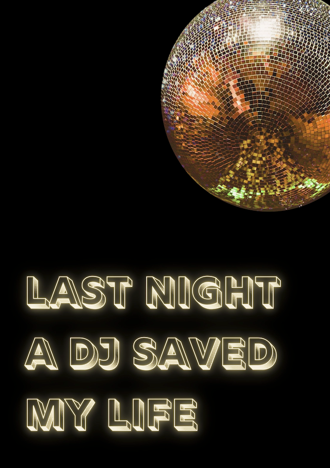 DANCE MUSIC POSTER: Last Night A DJ Saved My Life, Indeep Music Lyrics Art Print