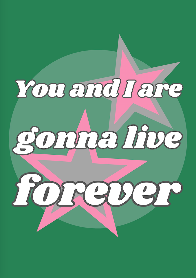 LIVE FOREVER POSTER: Indie Music Lyrics Art Print