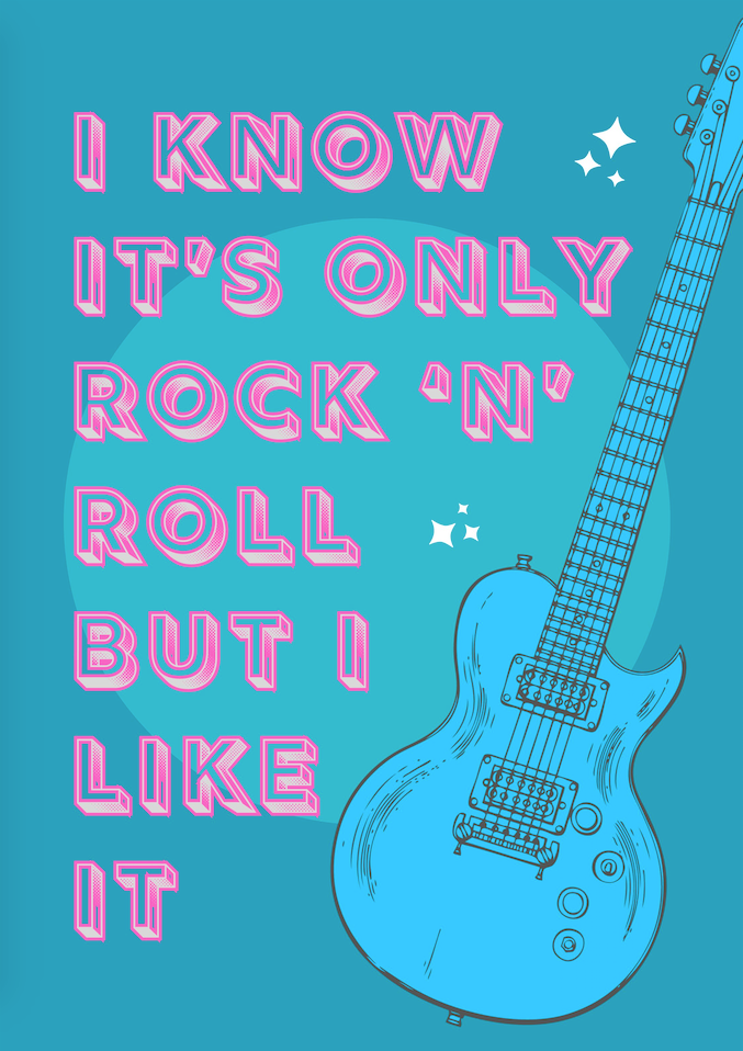 ROCK 'N' ROLL POSTER: Rolling Stones Song Lyric Music Art Print