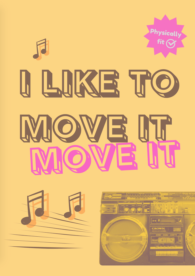 DANCE POSTER: I Like to Move It, Madagasgar Movie Song Lyric Art Print