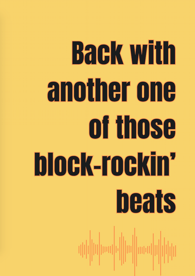 DANCE MUSIC POSTER: Block-Rockin' Beats Lyric Art Print