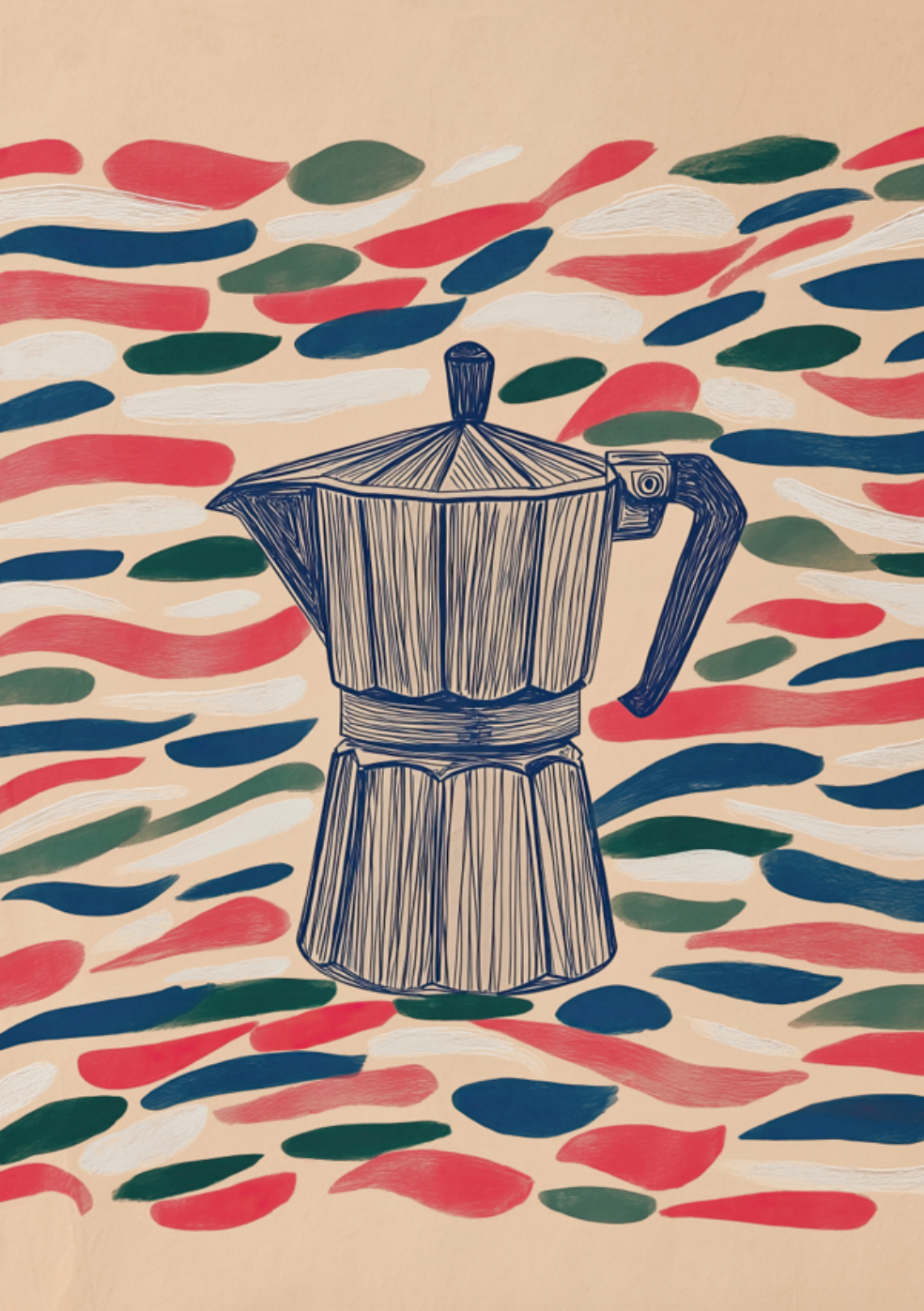 COLOURFUL MOKA POT - Art Print by Branka Kodžoman