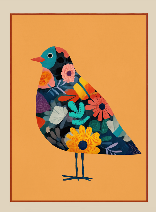 FLORAL BIRD 1 - Art Print by Branka Kodžoman