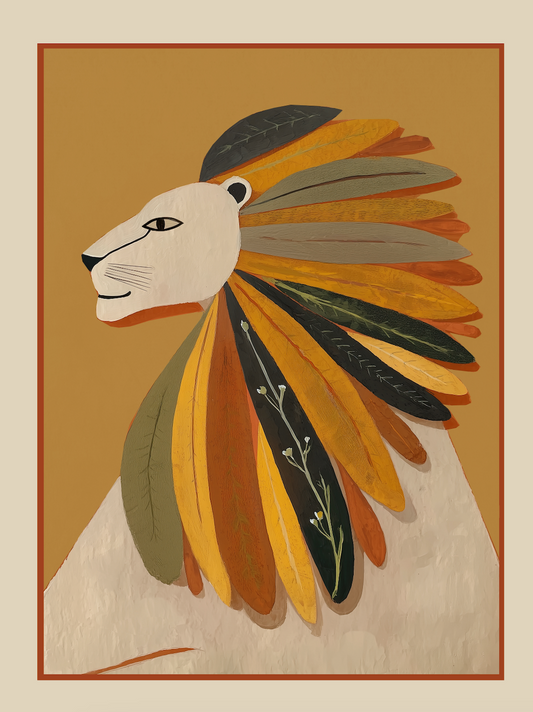LEAF MANE LION 1 - Art Print by Branka Kodžoman