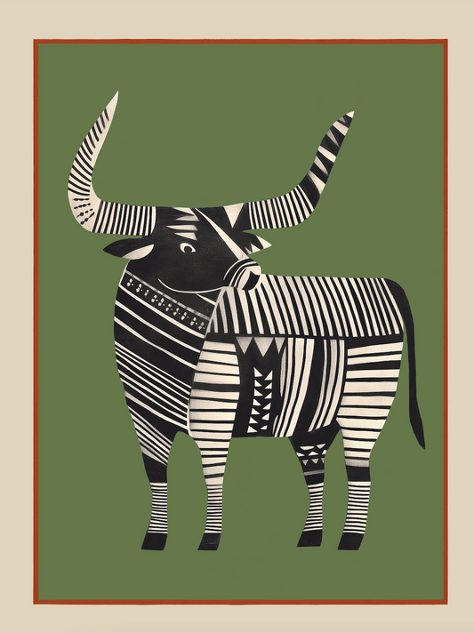 STRIPED BULL - Art Print by Branka Kodžoman