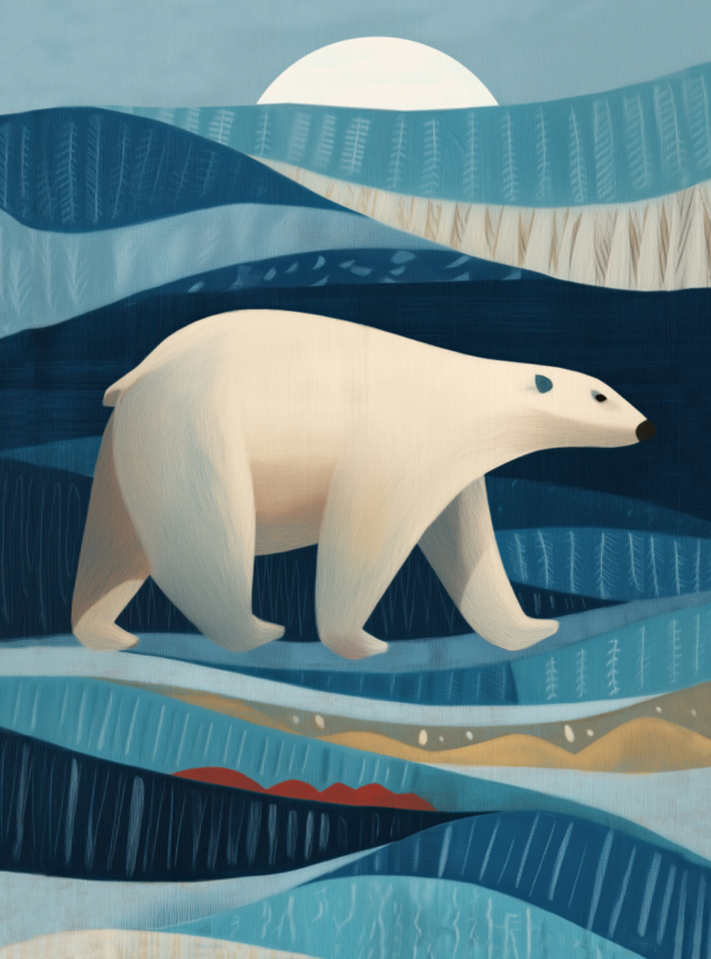 POLAR BEAR IN THE BLUE - Art Print by Branka Kodžoman