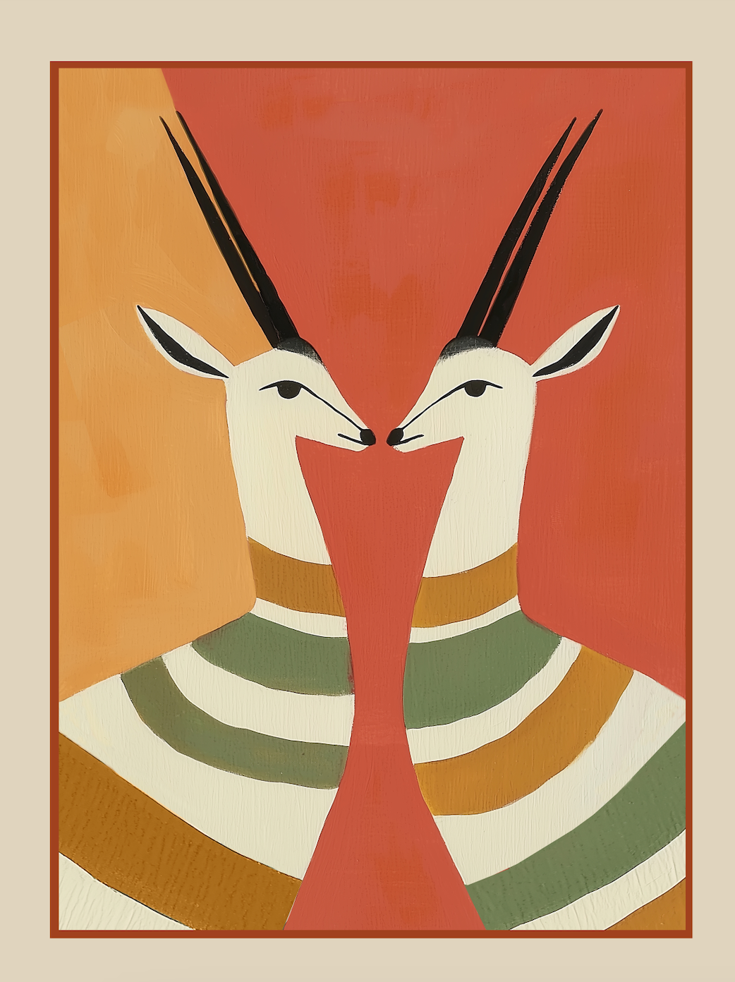 TWO GAZELLES IN STILLNESS - Art Print by Branka Kodžoman