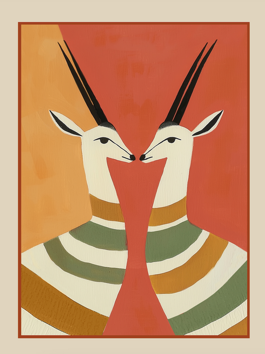 TWO GAZELLES IN STILLNESS - Art Print by Branka Kodžoman