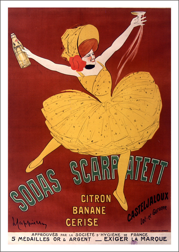 SODA POSTER: Vintage French Sodas Scarpatett Drink Advert Print