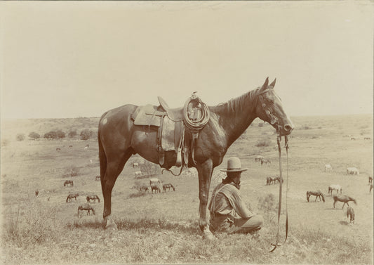 HORSE WRANGLER PRINT: Vintage American Wild West Photo Art