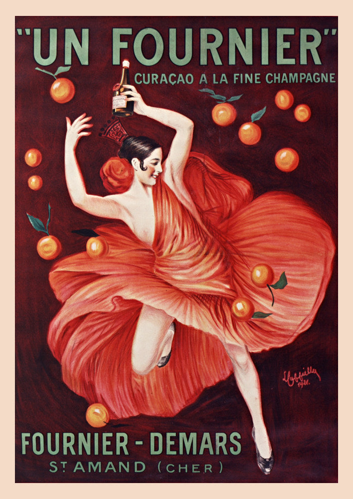 UN FOURNIER POSTER: Vintage Curacao a la Fine Champage Drink Art Print