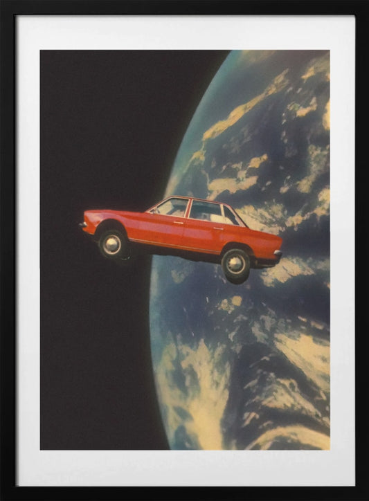 Flying Space Car - Art Print by Taudalpoi