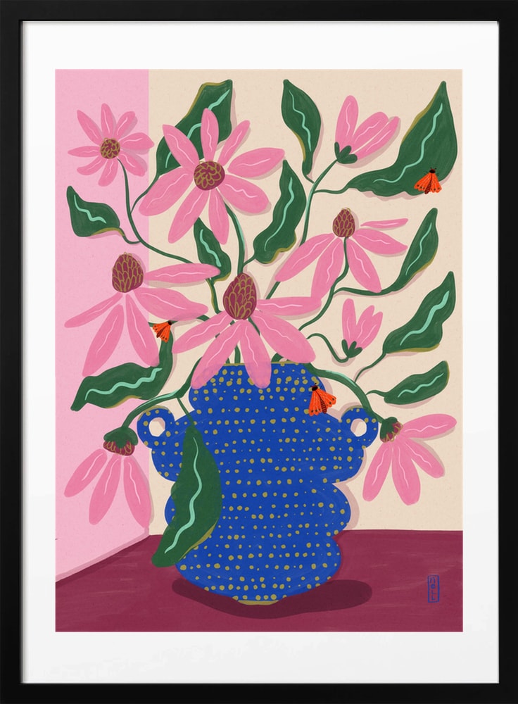 Vibrant Pink Blooms - Art Print by Dirkie Nell