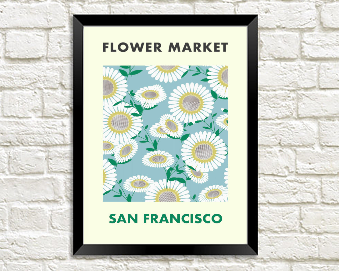 FLOWER MARKET POSTER: San Francisco Floral Art Print