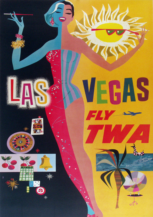 LAS VEGAS POSTER: Vintage USA Travel Advert Art Print