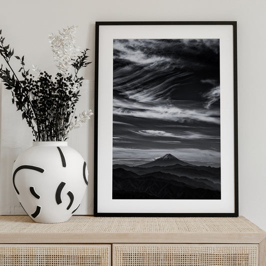 Expressive clouds and Mt.Fuji - Art Print by Masayuki Nozaki