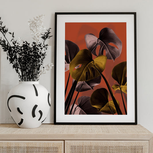 Monstera Orange 01 - Art Print by Pictufy Studio III