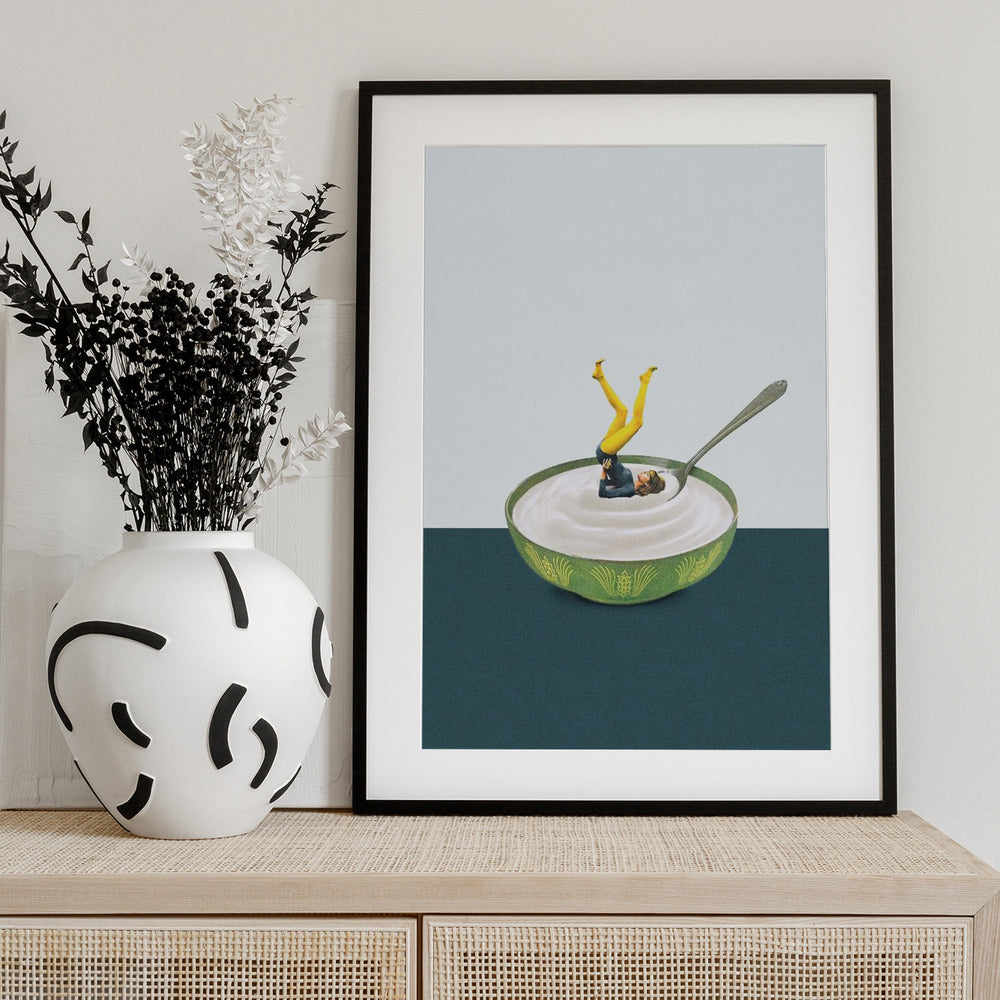 Yoga in my yogurt - Art Print by Maarten Léon