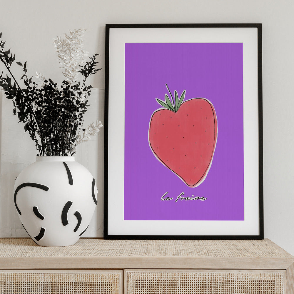 Stylized Strawberry Delight - Art Print by uplusmestudio