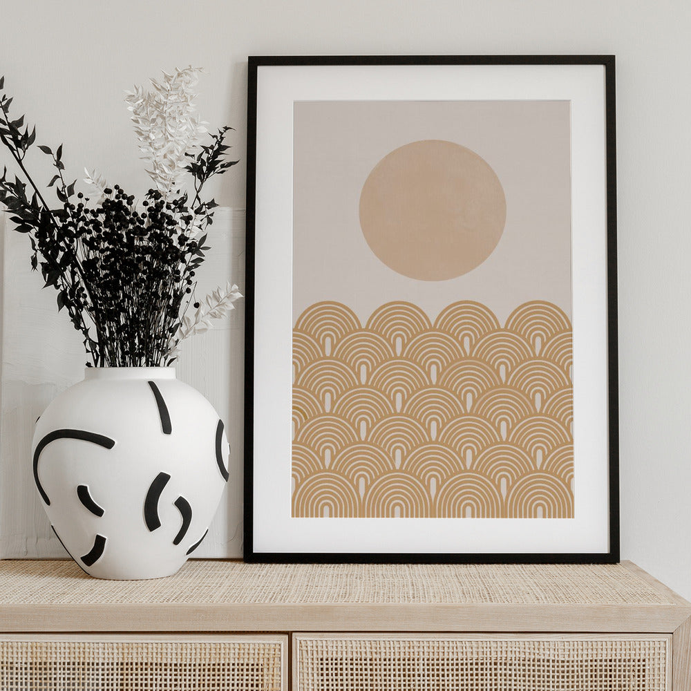 Golden Sun Waves - Art Print by THE MIUUS STUDIO